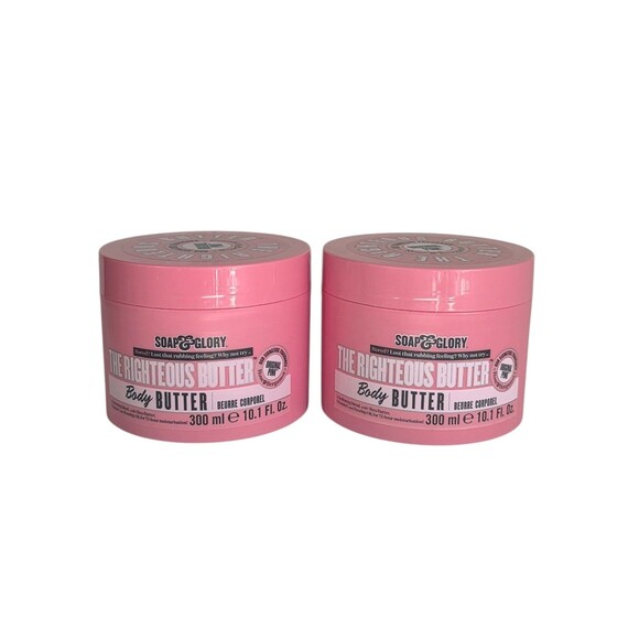 Soap & Glory The Righteous Butter Original Pink Rose & Bergamot 10.1oz (2pk) - Picture 1 of 2